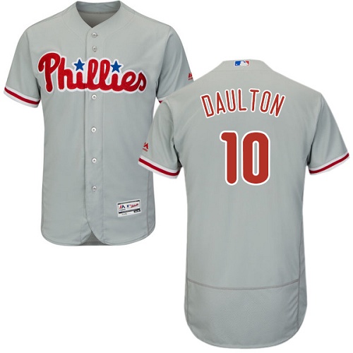 Phillies #10 Darren Daulton Grey Flexbase Authentic Collection Stitched MLB Jersey